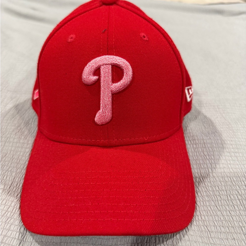 Philadelphia Phillies Breast Cancer Awareness New Era Red Cap Flex Fit S/M